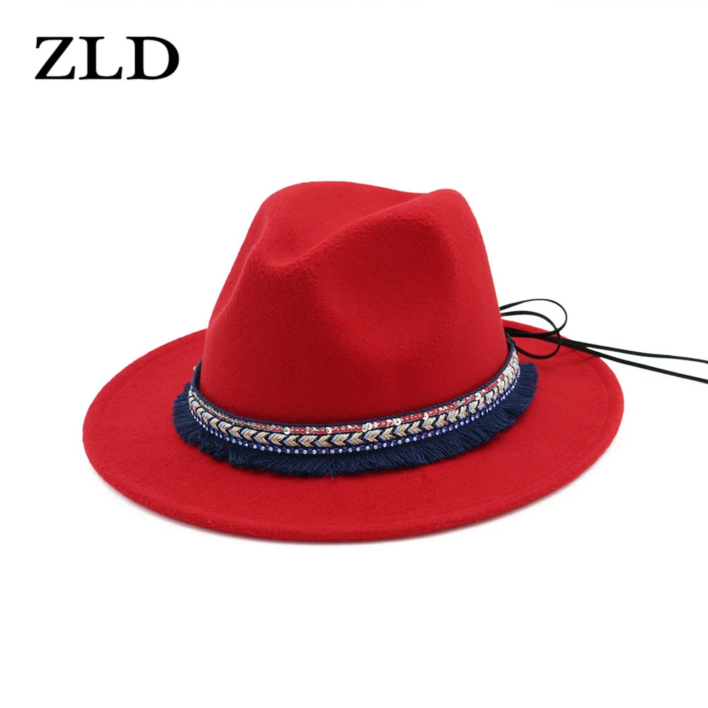 ZLD Hat Men Women Imitation Woolen Winter Women Felt Hats Men Fashion Black Top Jazz Hat Cowboy Hat Rtassel Couple Models
ZLD Hat Men Women Imitation Woolen Winter Women Felt Hats Men Fashion Black Top Jazz Hat Cowboy Hat Rtassel Couple Models
