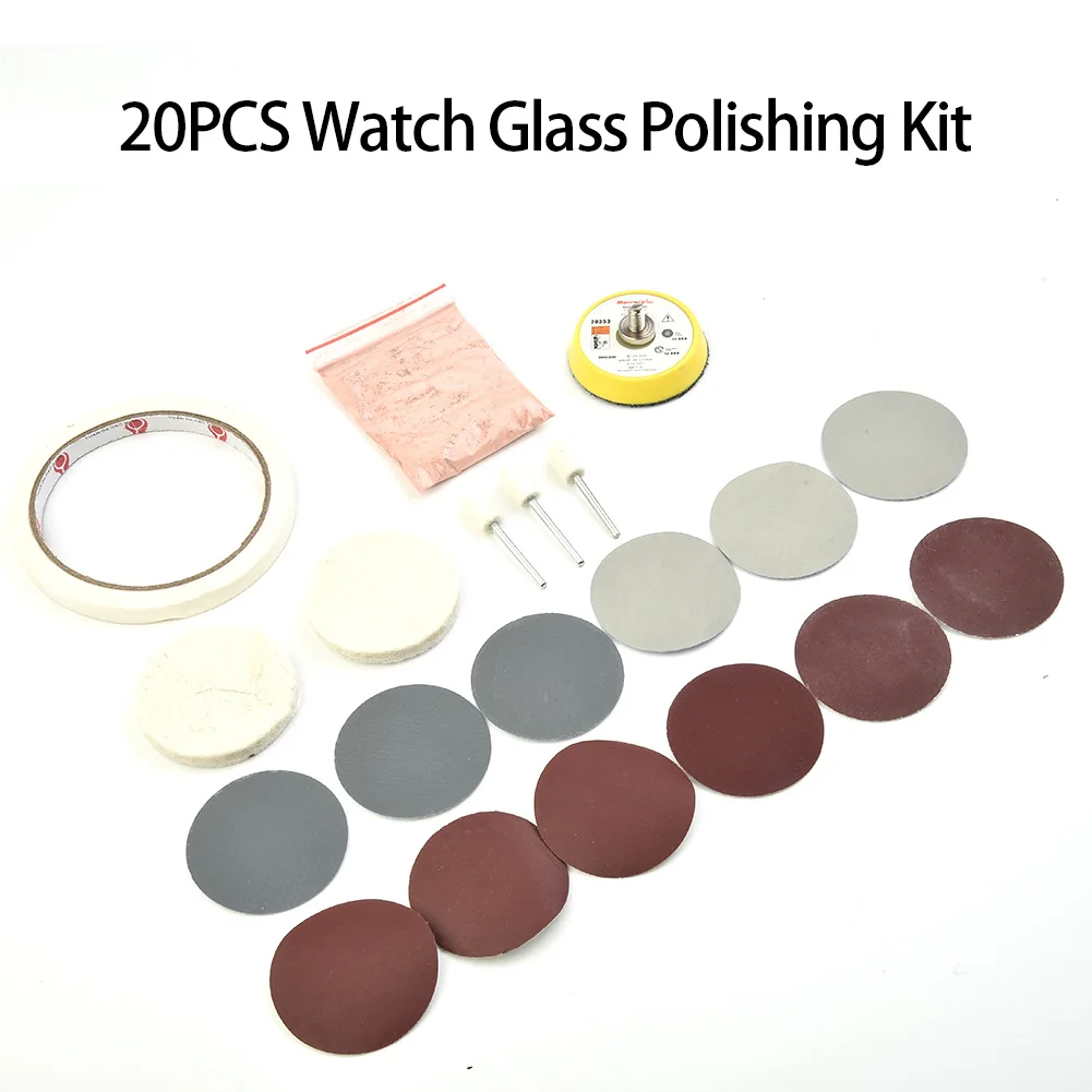 Grits Polishing Pad Masking Tape Powder Kit Set 20pcs Set Watch Glass Scratch Removal Tools 47mm*12mm Sanding paper
Grits Polishing Pad Masking Tape Powder Kit Set 20pcs Set Watch Glass Scratch Removal Tools 47mm*12mm Sanding paper