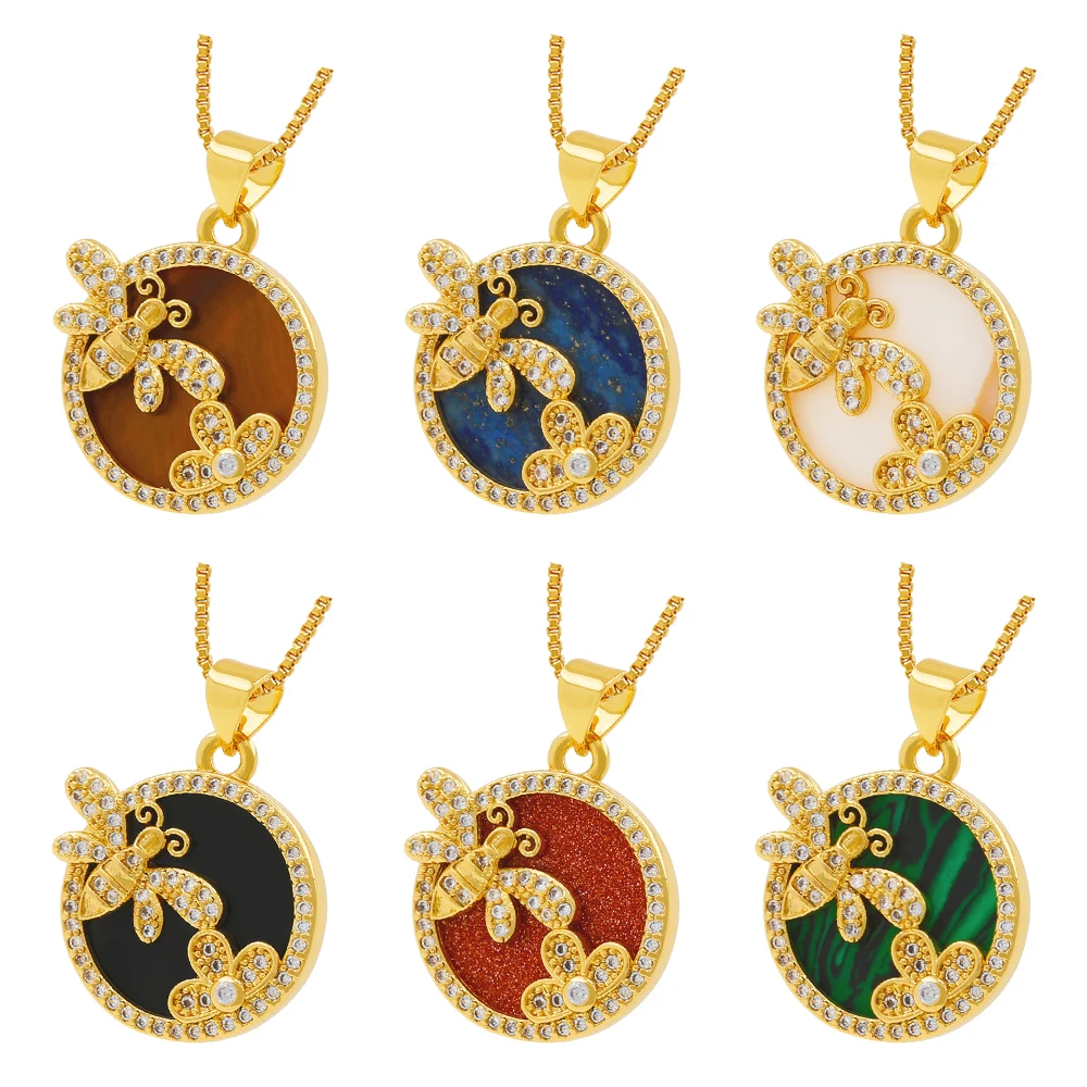 5pcs/lot Vintage Natural Tiger Eye Shell Agate Honeybee Flower Pendant Necklace for Women Men Jewelry Wholesale
5pcs/lot Vintage Natural Tiger Eye Shell Agate Honeybee Flower Pendant Necklace for Women Men Jewelry Wholesale