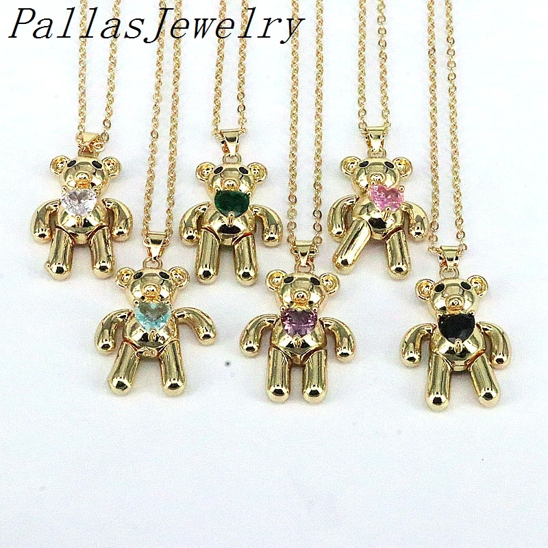 10 шт. великолепное позолоченное милое циркониевое Сердце медведь кулон ожерелье ювелирные изделия для женщин девочек животные модные ювел... 
10 шт. великолепное позолоченное милое циркониевое Сердце медведь кулон ожерелье ювелирные изделия для женщин девочек животные модные ювел...