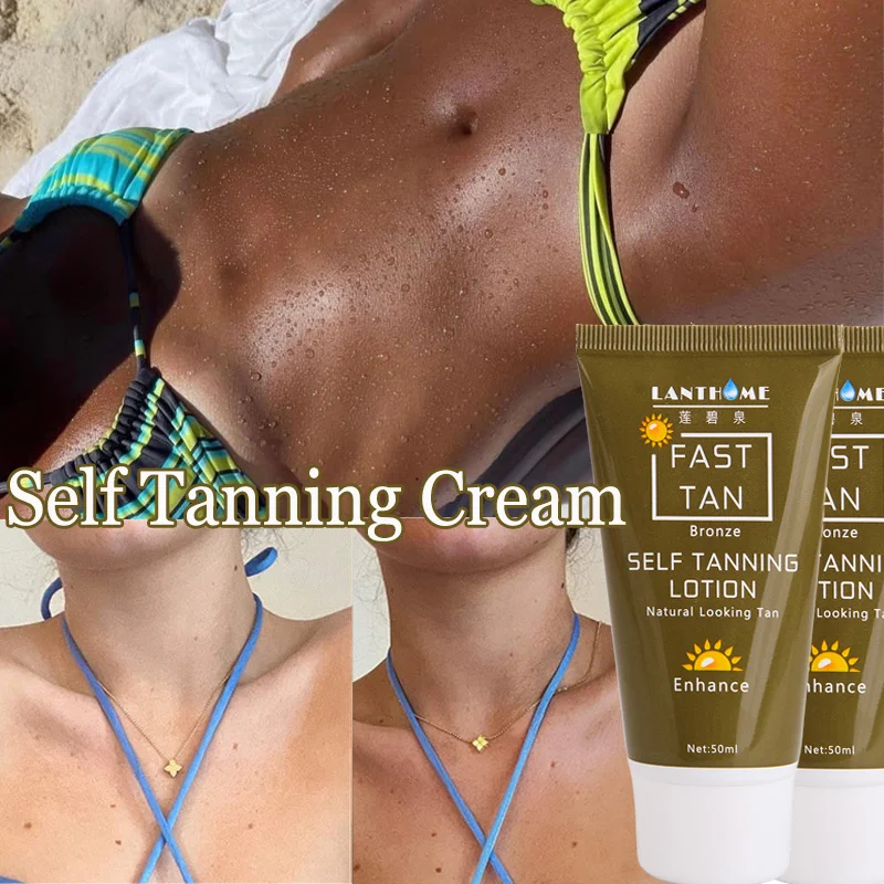 

50ml Self Tanning Cream Sunless Body Face Skin Fast Self Tanner Natural Solarium Makeup Foundation Bronzer Nourishing Lotion