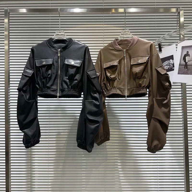 BORVEMAYS 2023 Autumn Coat Solid Color All-match Stand Collar Long Sleeve Zipper Pockets PU Leather Jacket Trend New WZ5615
BORVEMAYS 2023 Autumn Coat Solid Color All-match Stand Collar Long Sleeve Zipper Pockets PU Leather Jacket Trend New WZ5615