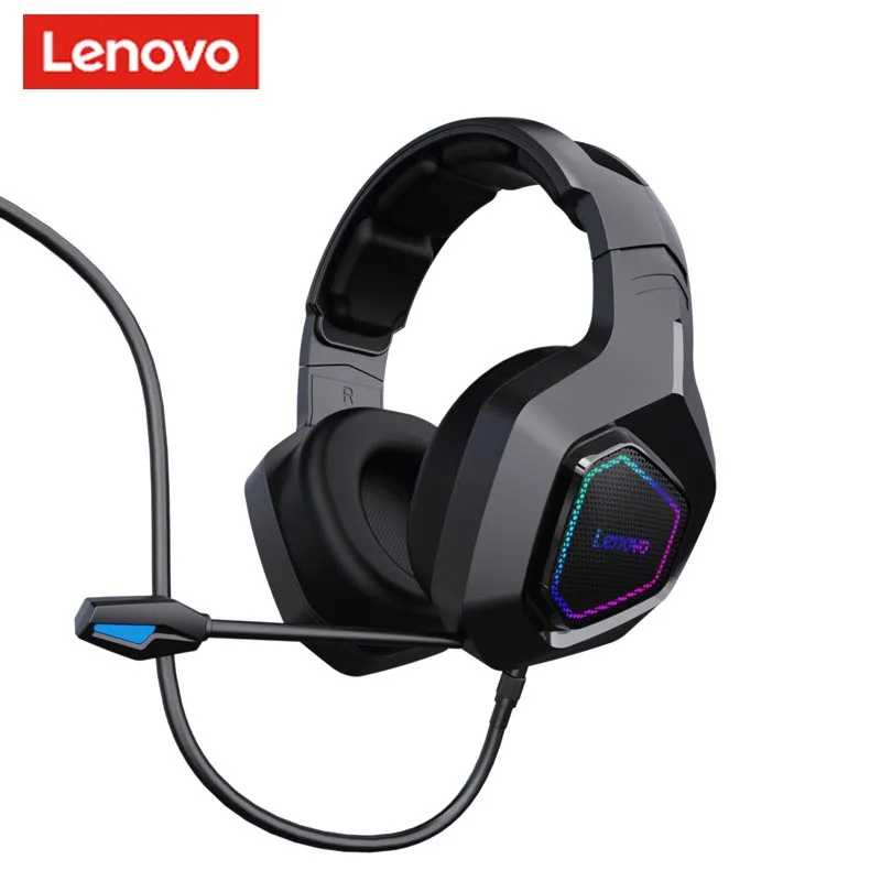 Проводная гарнитура Lenovo G50, аксессуары для ПК, игровые наушники с синим светом, подходят для настольного ПК, ноутбука, планшета, черный цвет 
Проводная гарнитура Lenovo G50, аксессуары для ПК, игровые наушники с синим светом, подходят для настольного ПК, ноутбука, планшета, черный цвет