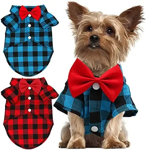 2 Pack Plaid Dog Shirt - Cute Boy Dog Clothes and Bow Tie Combo Dog Outfit for Small Medium Large Dogs Cats Holiday Photos
2 Pack Plaid Dog Shirt - Cute Boy Dog Clothes and Bow Tie Combo Dog Outfit for Small Medium Large Dogs Cats Holiday Photos