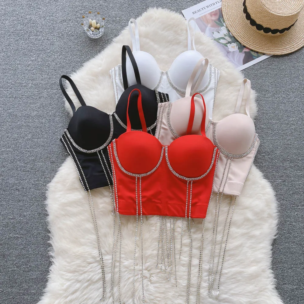French Vintage Strap CAMIS Women's Chest Pad Summer Outwear Sexy Beaded Tassel Small Bust Wrap Short Top
French Vintage Strap CAMIS Women's Chest Pad Summer Outwear Sexy Beaded Tassel Small Bust Wrap Short Top