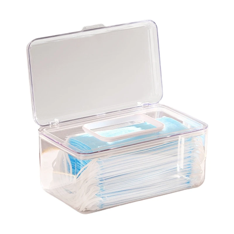 Clear Transparent Mask Storage Box Tissue Organizer with Spring Wipes Dispenser Holder for Household Office Home Multipurpose
Clear Transparent Mask Storage Box Tissue Organizer with Spring Wipes Dispenser Holder for Household Office Home Multipurpose