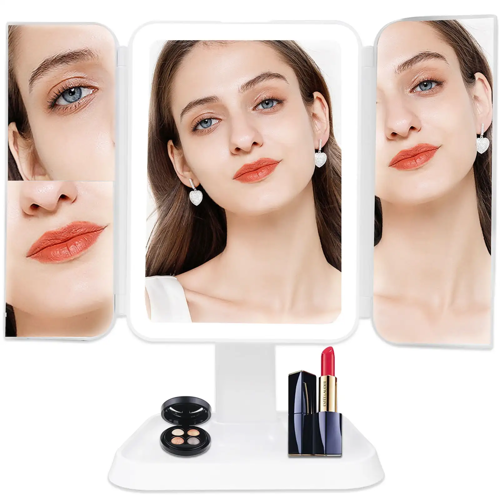 NEW Makeup Mirror Vanity Mirror with Lights Touch Control Trifold Mirror Portable High Definition Cosmetic Lighted up Mirror wit
NEW Makeup Mirror Vanity Mirror with Lights Touch Control Trifold Mirror Portable High Definition Cosmetic Lighted up Mirror wit