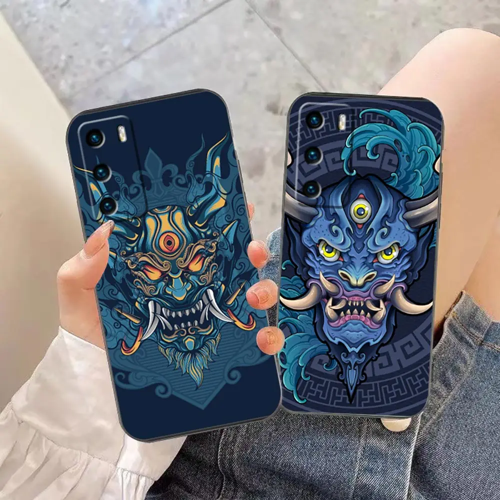 

Funda Coque Case For HUAWEI P50 P40 P30 P20 P10 P9 P8 Plus MATE 30 20 20X 10 9 8 Pro Lite Case Para Japanese Samurai Ghost Mask