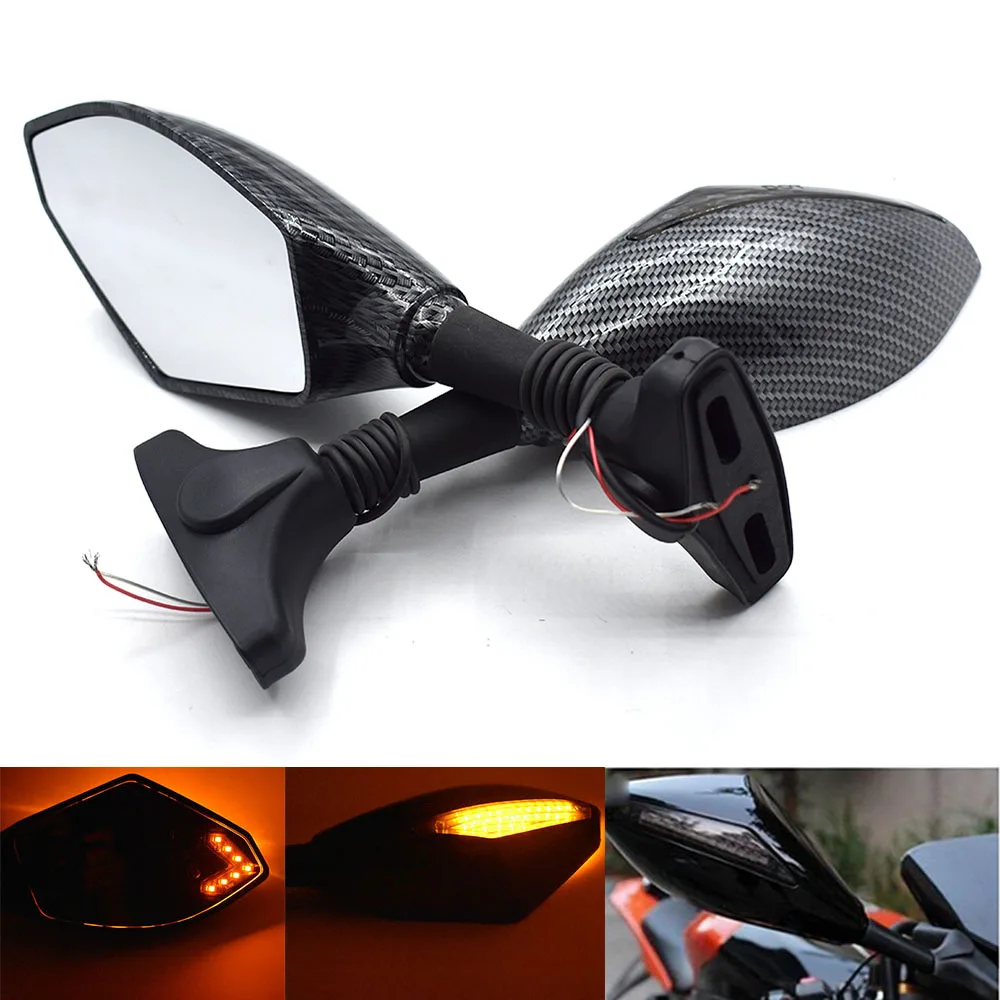 Universal Motorcycle Rear View Side Wing Mirrors w/ LED Turn Signal Light for kawasaki for suzuki for honda for yamaha forDucati
Universal Motorcycle Rear View Side Wing Mirrors w/ LED Turn Signal Light for kawasaki for suzuki for honda for yamaha forDucati