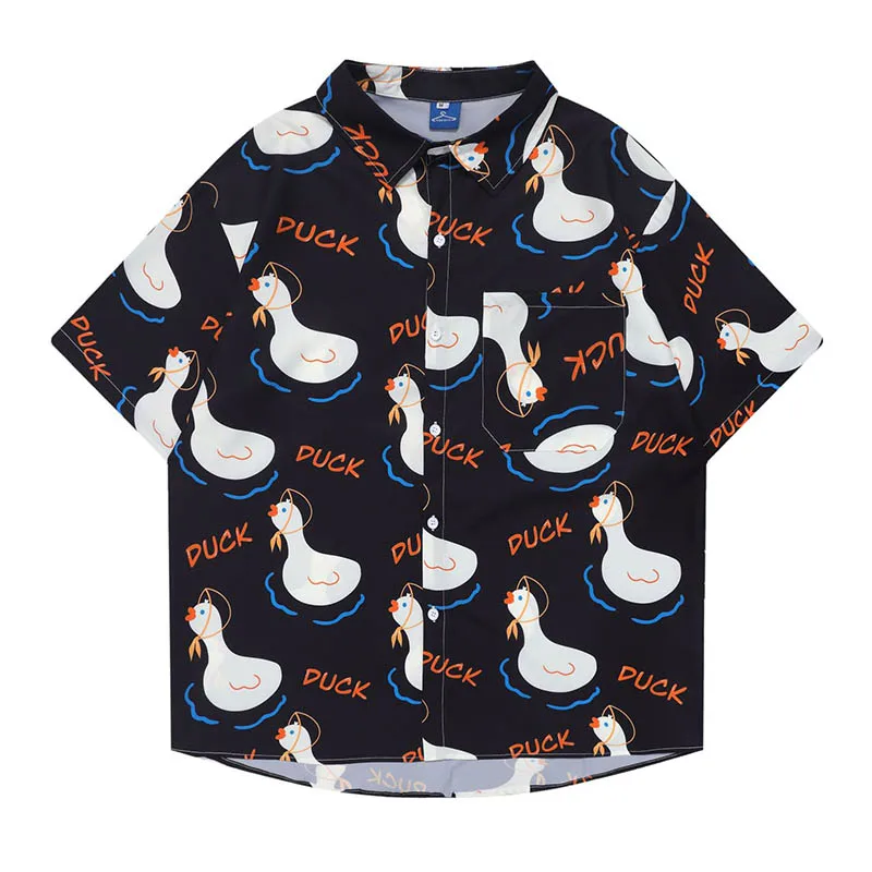 Hip Hop Duck Printed Hawaii Shirt 2022 Men Button Up Blouse Streetwear Shirts Short Sleeves Harakuju Summer
Hip Hop Duck Printed Hawaii Shirt 2022 Men Button Up Blouse Streetwear Shirts Short Sleeves Harakuju Summer