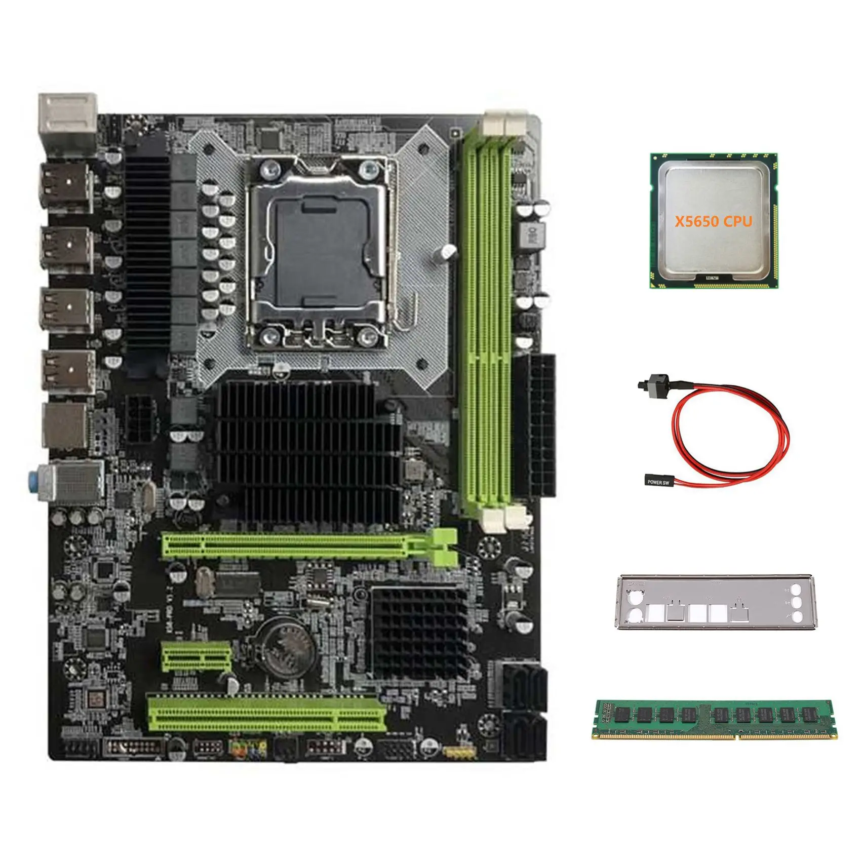 Материнская плата X58 LGA1366, компьютерная материнская плата с поддержкой RX, графическая карта с процессором X5650 + DDR3 4 Гб 1066 МГц ОЗУ + кабель переключения
Материнская плата X58 LGA1366, компьютерная материнская плата с поддержкой RX, графическая карта с процессором X5650 + DDR3 4 Гб 1066 МГц ОЗУ + кабель переключения