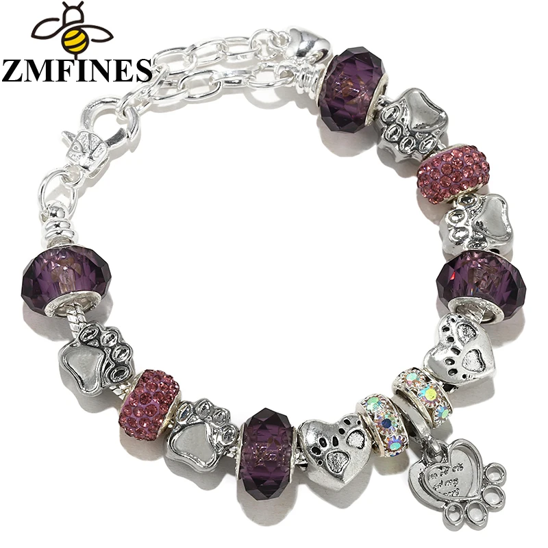 Purple Glass Bead Dog Paw Charm Beads Pendant DIY Snake Chain Charm Bracelet For Women Children Fashion Jewelry Dropshipping
Purple Glass Bead Dog Paw Charm Beads Pendant DIY Snake Chain Charm Bracelet For Women Children Fashion Jewelry Dropshipping