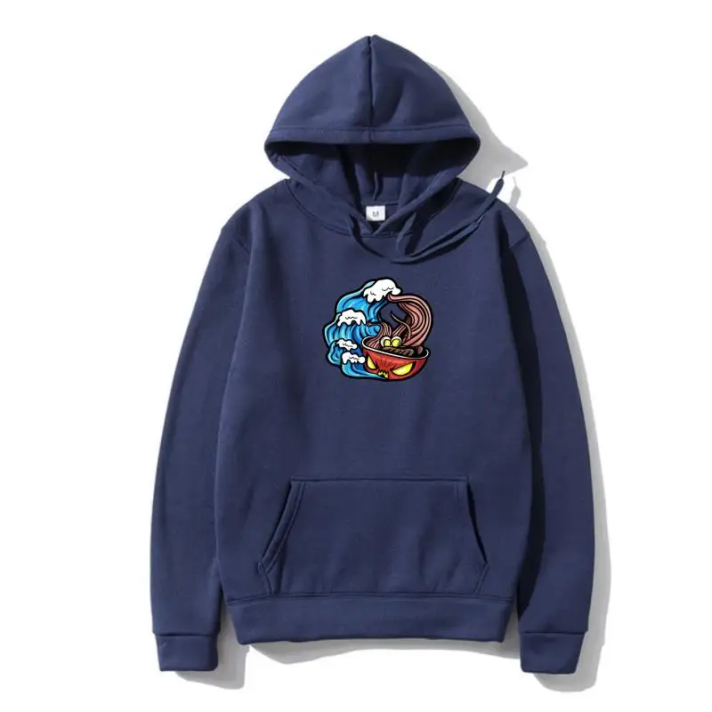 

Japanese Anime Ramen Bowl Noodles And Wave Black Outerwear M-3Xl For Youth Middle-Age Old Age Hoody