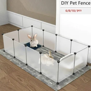 Playpen DIY Small Pet Freely Combined Foldable Dog Cage Yard Fence for Dog Cat Kitten Rabbit Guinea Pig Bunny Hedgehogs