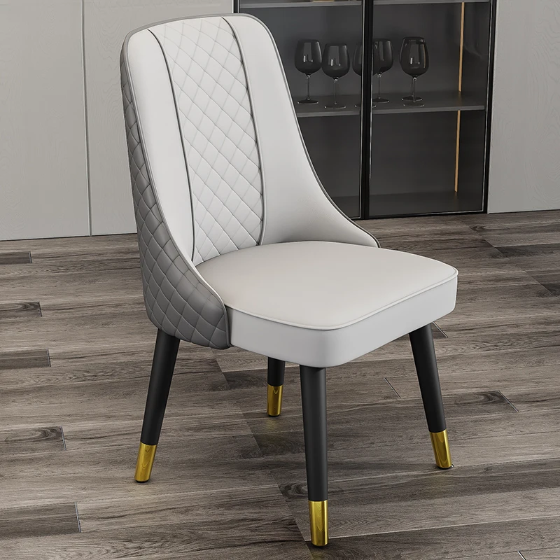 

Обеденные стулья из искусственной кожи, современные металлические роскошные европейские домашние обеденные стулья, кухонная Скандинавская мебель
