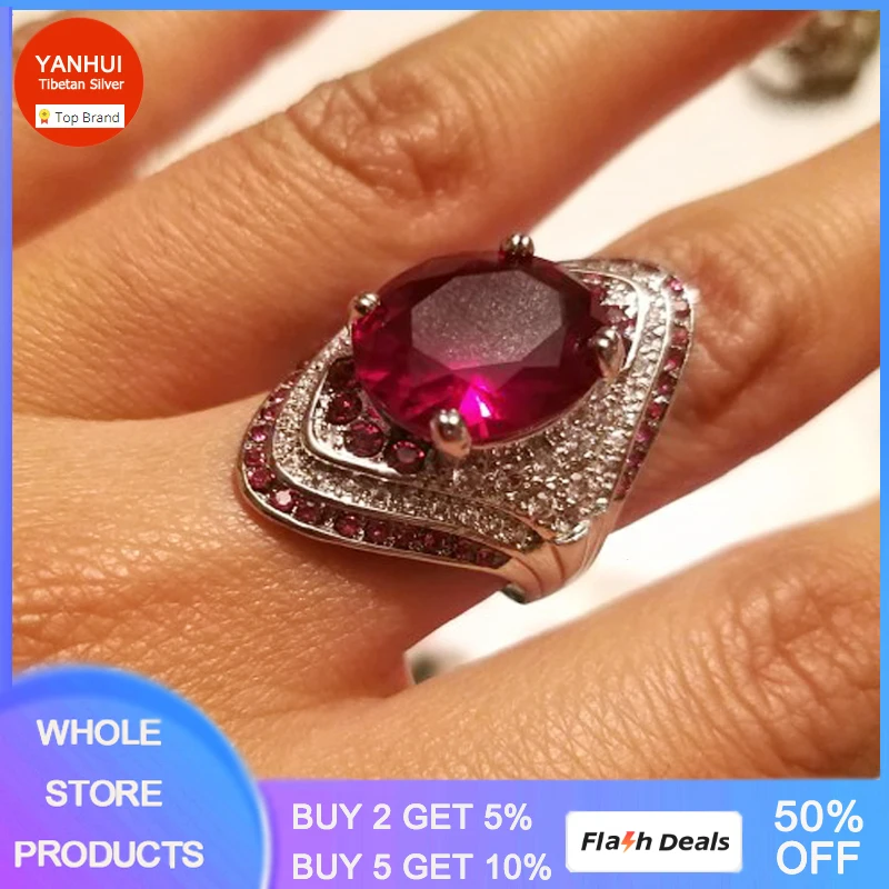 Gorgeous Oval Ruby Rings for Women Inlaid Red Zircon Pure Tibetan Silver Rings Fashion Party Wedding Jewelry Anniversary Gifts
Gorgeous Oval Ruby Rings for Women Inlaid Red Zircon Pure Tibetan Silver Rings Fashion Party Wedding Jewelry Anniversary Gifts