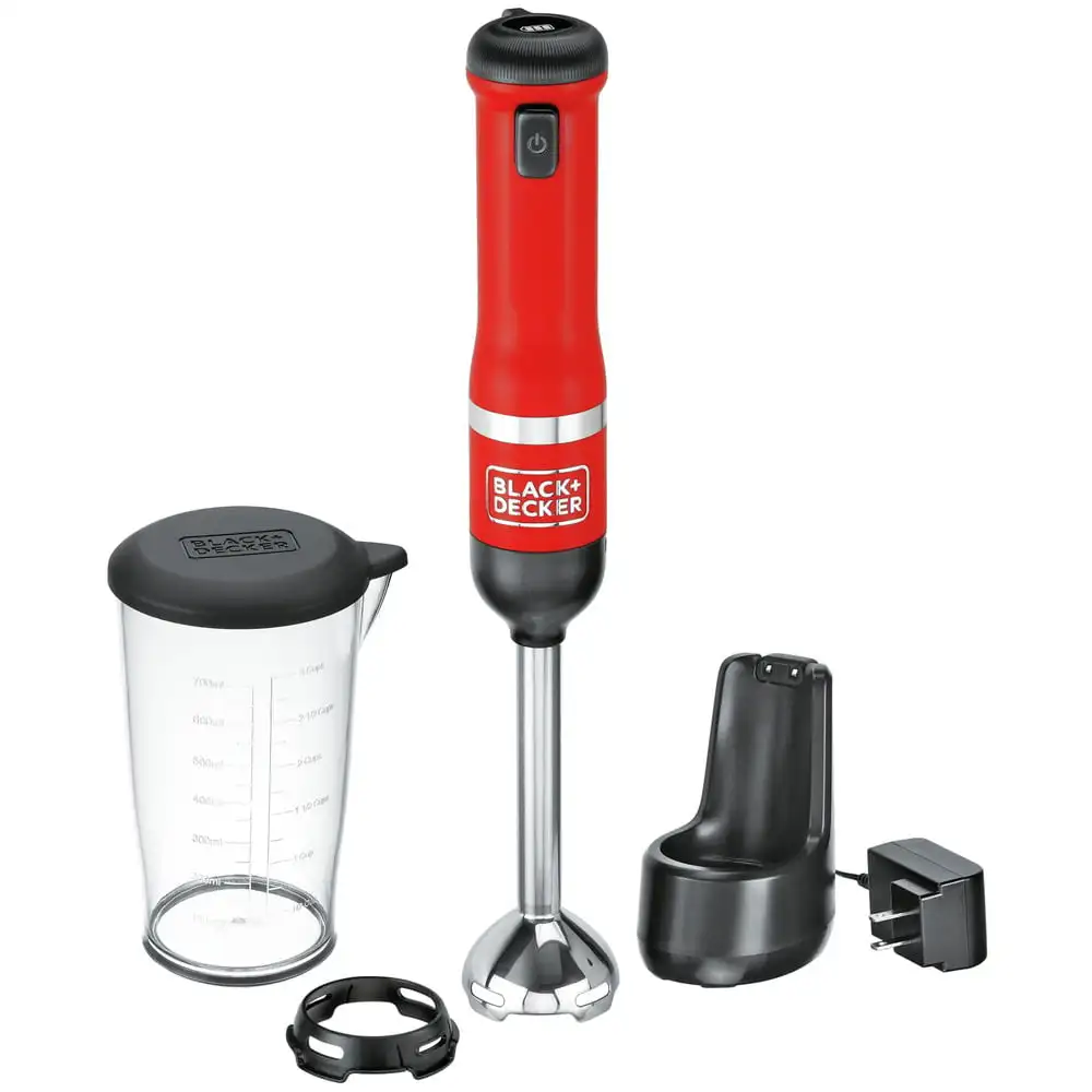 Black & Decker BCKM1011K06 Kitchen Wand Variable Speed Lithium-Ion Cordless Red Immersion Blender Kit
Black & Decker BCKM1011K06 Kitchen Wand Variable Speed Lithium-Ion Cordless Red Immersion Blender Kit