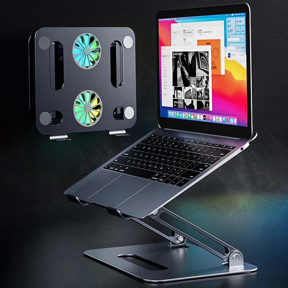Foldable Laptop Stand With Cooling Fan Aluminum Notebook Stand Cooler Riser For MacBook Portable Adjustable Laptop Tablet Holder
Foldable Laptop Stand With Cooling Fan Aluminum Notebook Stand Cooler Riser For MacBook Portable Adjustable Laptop Tablet Holder