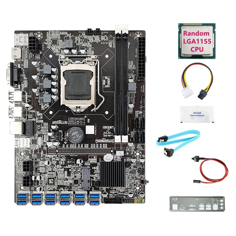 Материнская плата для майнинга B75 12USB BTC + ЦП + кабель 4-6 контактов + кабель SATA + кабель переключателя + перегородка + термопаста Для ETH
Материнская плата для майнинга B75 12USB BTC + ЦП + кабель 4-6 контактов + кабель SATA + кабель переключателя + перегородка + термопаста Для ETH