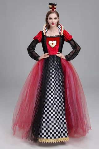 Женский костюм «Алиса в стране чудес» на Хэллоуин, костюм Красной королевы, сказочные сказки, иракет, королева сердца, роскошный маскарадный костюм для косплея