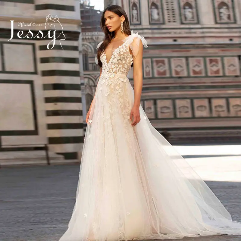 Elegant Wedding Dress Organza With Embroidery A-line Floor Length Ball Gown V-neck Short Sleeves Bride Dress Button Robes De Mar
Elegant Wedding Dress Organza With Embroidery A-line Floor Length Ball Gown V-neck Short Sleeves Bride Dress Button Robes De Mar