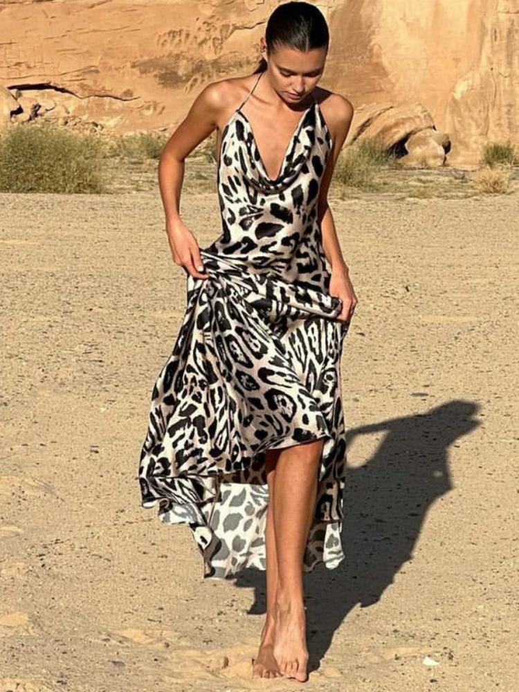 Laxsesu Leopard Print Beachwear Long Summer Dress Lace-up Backless Sexy Maxi Dress Bodycon Party Evening Porm Dresses for Women
Laxsesu Leopard Print Beachwear Long Summer Dress Lace-up Backless Sexy Maxi Dress Bodycon Party Evening Porm Dresses for Women