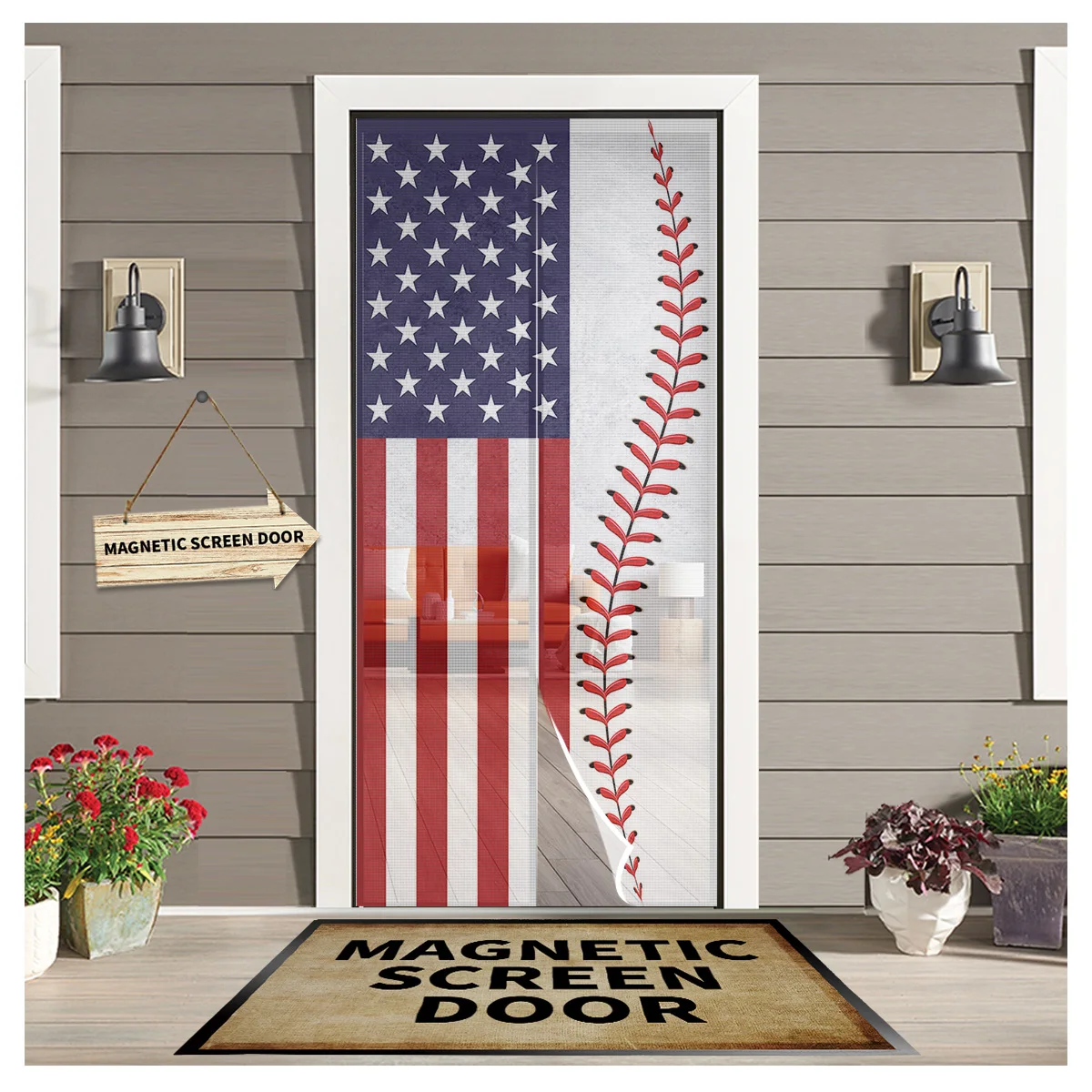 American Flag Sport Baseball Magnetic Curtain Anti Mosquito Net Door Window Screen Insect Mesh Kitchen Door Curtain
American Flag Sport Baseball Magnetic Curtain Anti Mosquito Net Door Window Screen Insect Mesh Kitchen Door Curtain