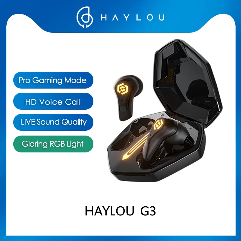 HAYLOU G3 Wireless Buletooth Earbuds Professional Gaming Mode TWS Glaring RGB Light Headphone HD Call Noise Cancellation Earbuds
HAYLOU G3 Wireless Buletooth Earbuds Professional Gaming Mode TWS Glaring RGB Light Headphone HD Call Noise Cancellation Earbuds