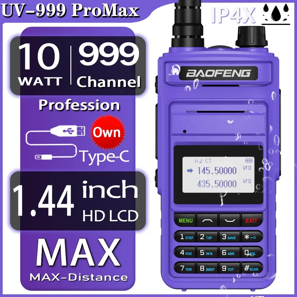 2023 BaoFeng Exclusive UV-999 Pro MAX 10W High Power Walkie Talkie TYPE-C Charger 999 CH Long Range Ham Two Way Radio UV5R UV13
2023 BaoFeng Exclusive UV-999 Pro MAX 10W High Power Walkie Talkie TYPE-C Charger 999 CH Long Range Ham Two Way Radio UV5R UV13