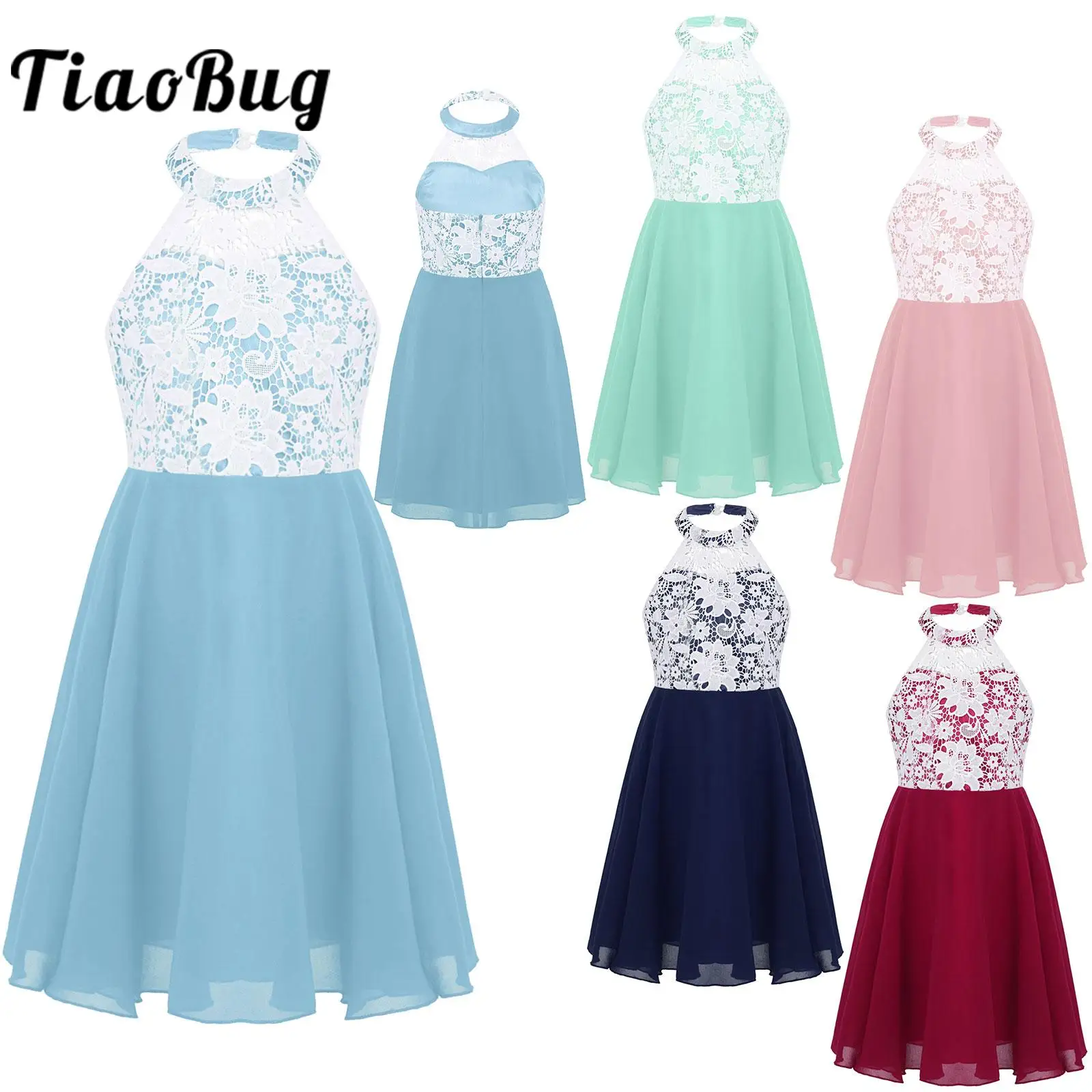 Elegant Princess Dress For Girls Kids Sleeveless Halter Neck Floral Lace Chiffon Dress for Bridesmaid Wedding Party Prom Gown
Elegant Princess Dress For Girls Kids Sleeveless Halter Neck Floral Lace Chiffon Dress for Bridesmaid Wedding Party Prom Gown