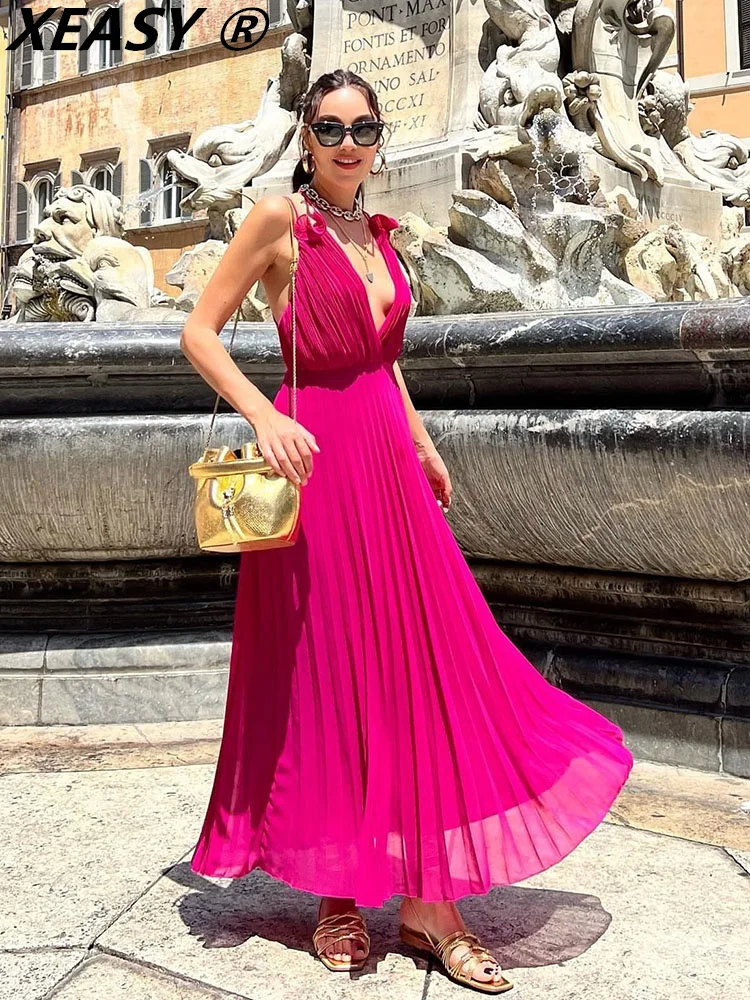 XEASY Elegant Dresses For Women 2022 Summer Vintage Midi Dress Women Clothing Sexy Backless Dress Slip
XEASY Elegant Dresses For Women 2022 Summer Vintage Midi Dress Women Clothing Sexy Backless Dress Slip
