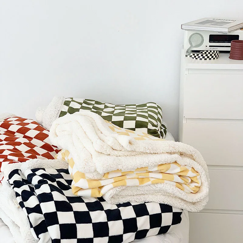 Checkerboard Blanket Autumn and Winter Thickened Milk Wool Blanket Leisure Sofa Blanket Nap Cover Blanket Air Conditioning Blank
Checkerboard Blanket Autumn and Winter Thickened Milk Wool Blanket Leisure Sofa Blanket Nap Cover Blanket Air Conditioning Blank