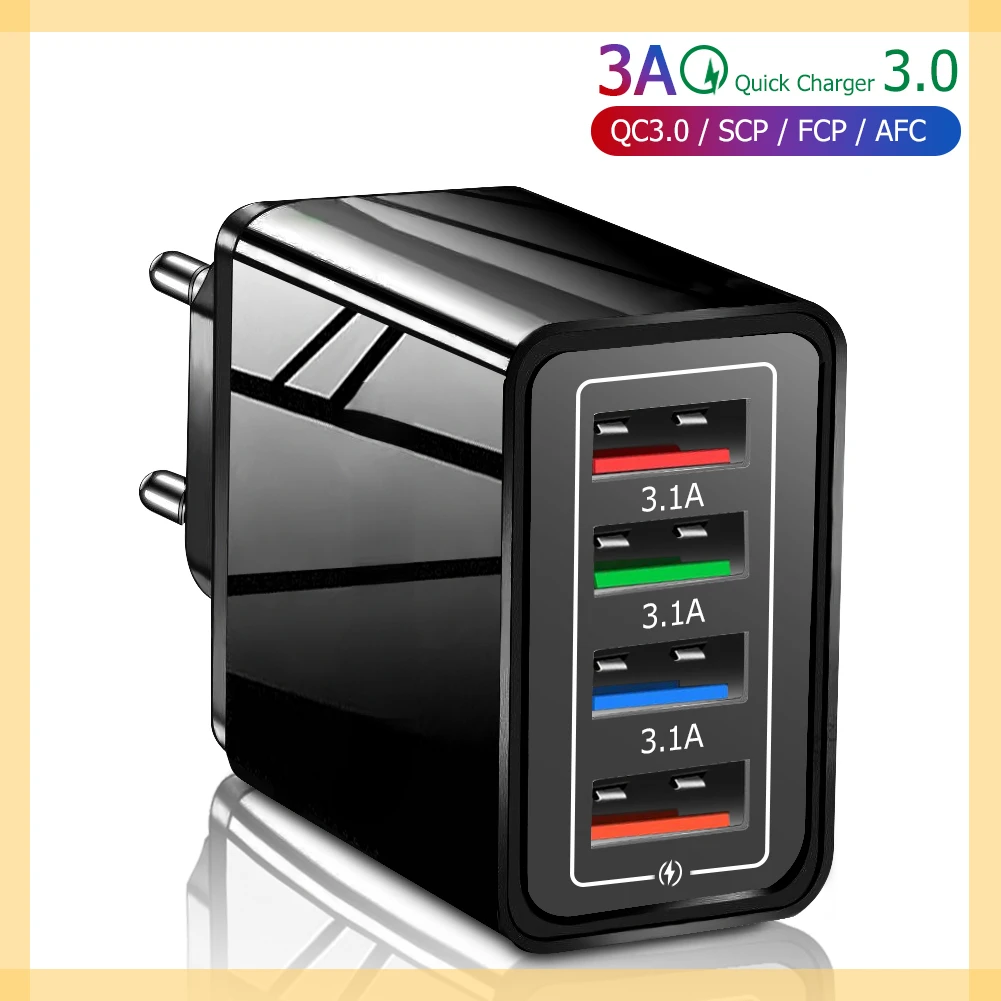 Quick Charge 3.0 USB Charger For iphone 13 12 pro max Fast Wall Charging for Samsung mi Mobile Phone Chargers Adapter
Quick Charge 3.0 USB Charger For iphone 13 12 pro max Fast Wall Charging for Samsung mi Mobile Phone Chargers Adapter