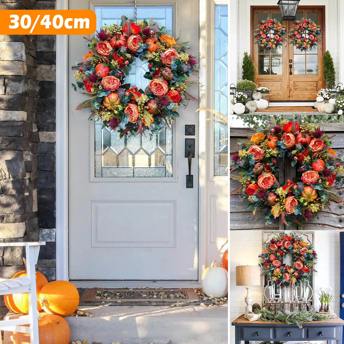 Осенний венок 40/50 см, искусственный Осенний урожай, венок с пионами, тыквенок, реалистичный венок на Хэллоуин, День благодарения, домашний де...
Осенний венок 40/50 см, искусственный Осенний урожай, венок с пионами, тыквенок, реалистичный венок на Хэллоуин, День благодарения, домашний де...