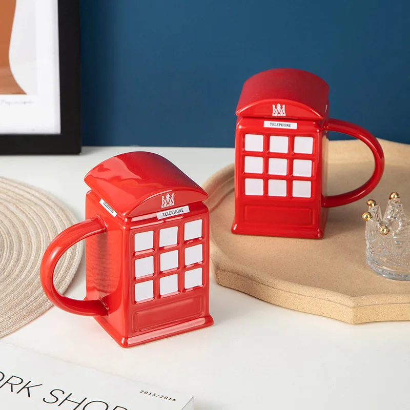 Phone Booth Shape Cup Creative Ceramic Cup Red with Lid Novelty Mug Coffee Cup Water Cup Coffee Mug
Phone Booth Shape Cup Creative Ceramic Cup Red with Lid Novelty Mug Coffee Cup Water Cup Coffee Mug