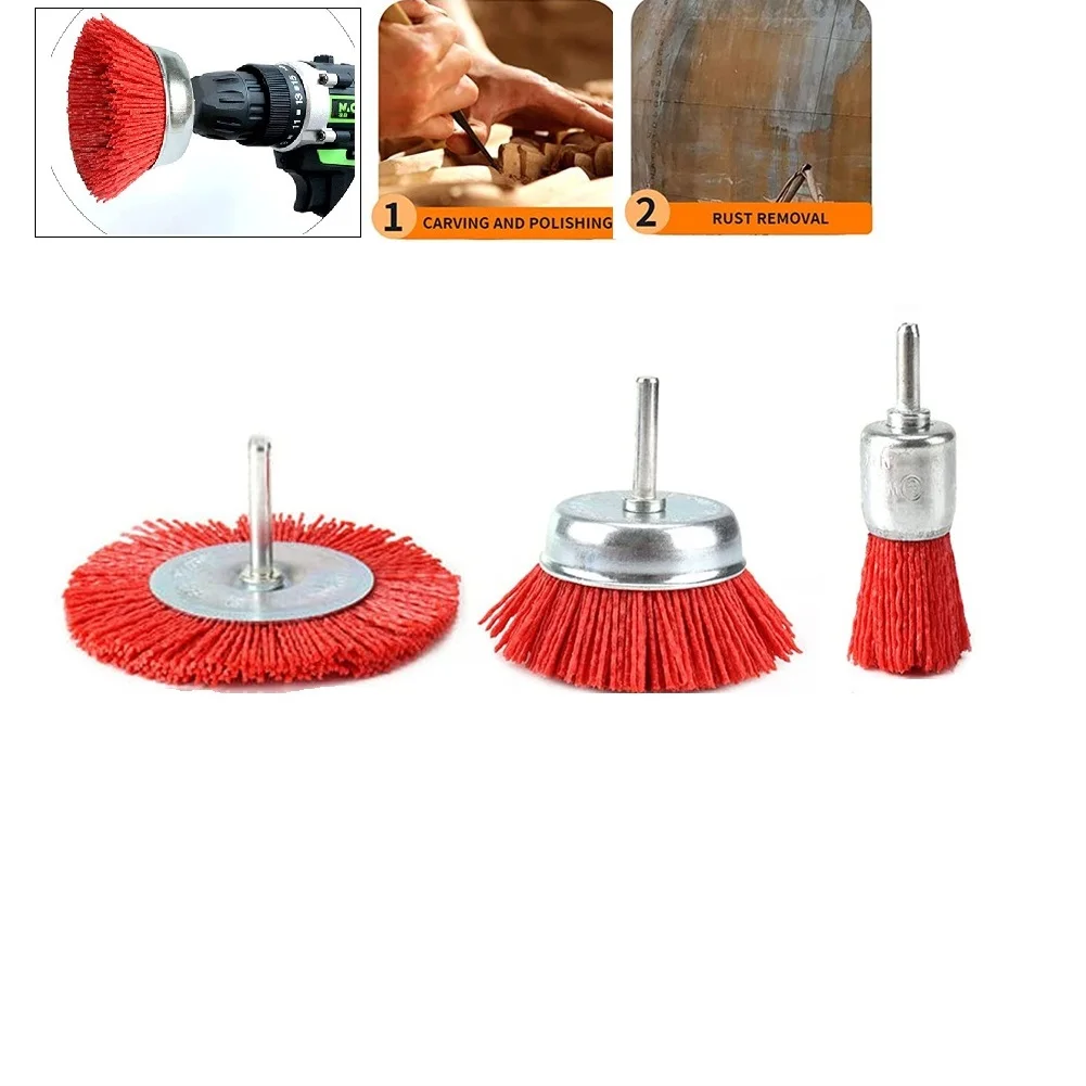 Nylon Filament Abrasive Wire Brush Wheel & Cup Brush Set With 1/4 Inch Shank Drill Abrasive Wire Grinding Wheel For Furniture
Nylon Filament Abrasive Wire Brush Wheel & Cup Brush Set With 1/4 Inch Shank Drill Abrasive Wire Grinding Wheel For Furniture