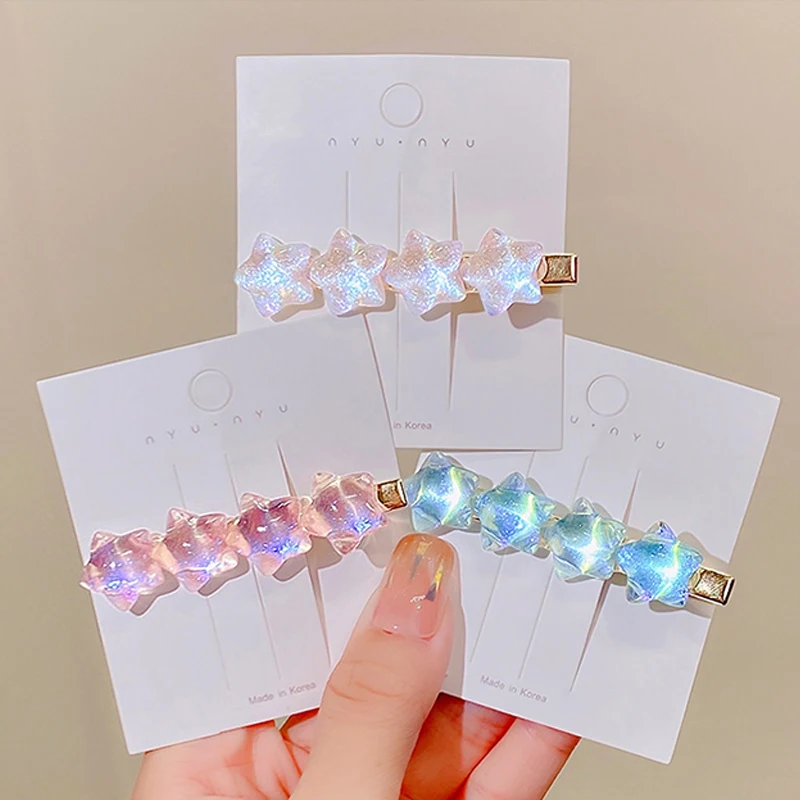 New Gradient Star Hairgrip Pentagram Duckbill Clip Jelly Crystal Side Bangs Clip Barrettes Sweet Headwear Hair Pin For Women
New Gradient Star Hairgrip Pentagram Duckbill Clip Jelly Crystal Side Bangs Clip Barrettes Sweet Headwear Hair Pin For Women