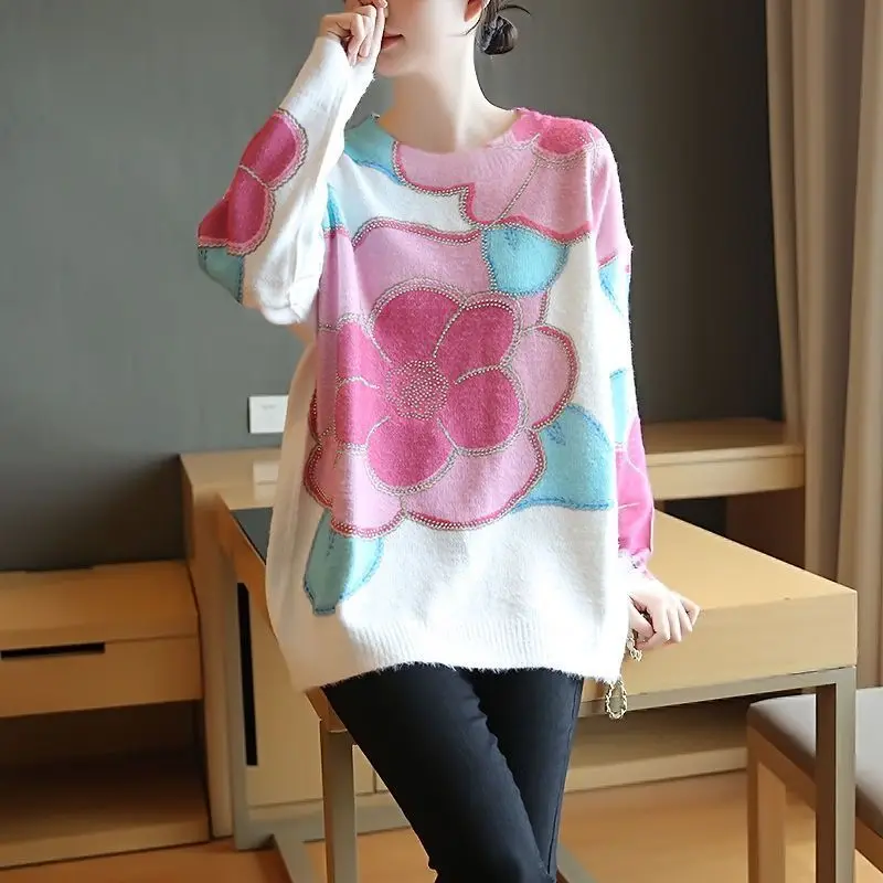Hikigawa Casual Rhinestones Women Knitted Sweaters O Neck Long Sleeve Pullovers Sweet Contrast Color Loose Jumpers Women
Hikigawa Casual Rhinestones Women Knitted Sweaters O Neck Long Sleeve Pullovers Sweet Contrast Color Loose Jumpers Women