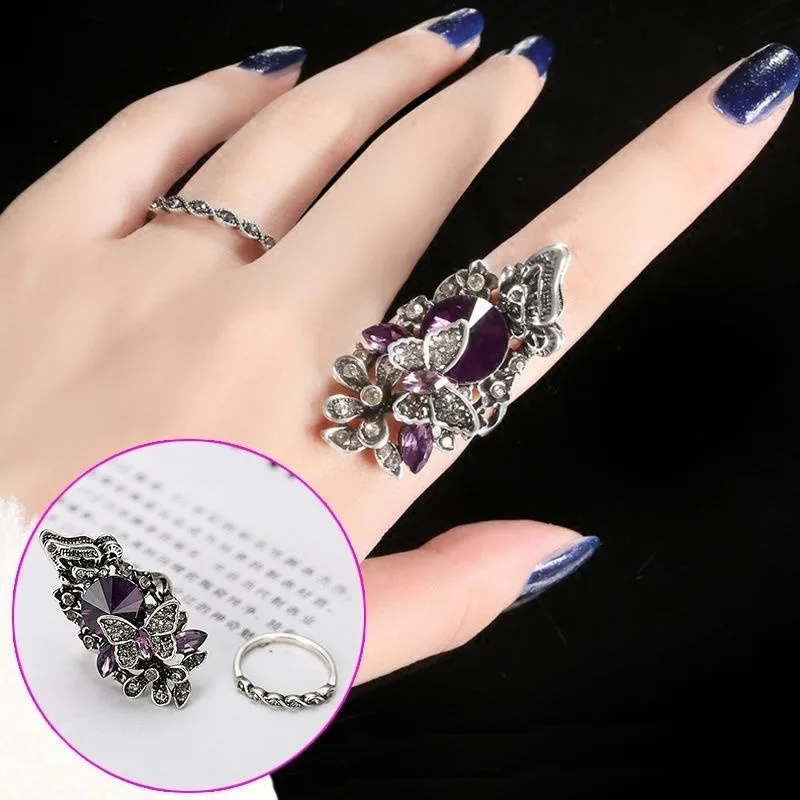 2 Pcs/set Fashion Bohemia Butterfly Ring Sets for Women Crystal Banquet Party Hand Rins Jewelry Creative Accessories
2 Pcs/set Fashion Bohemia Butterfly Ring Sets for Women Crystal Banquet Party Hand Rins Jewelry Creative Accessories