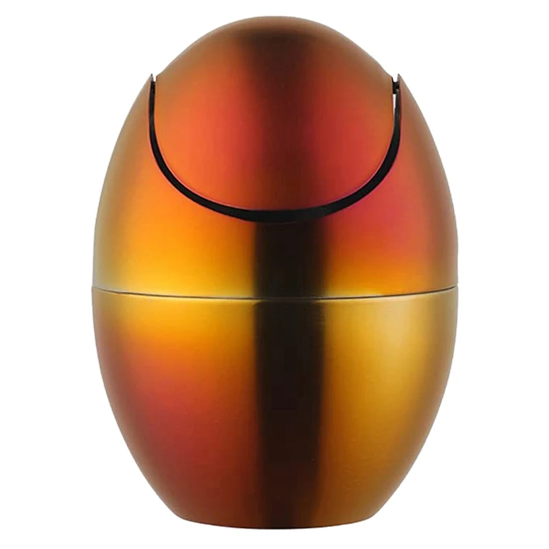 Мусорная корзина в форме яйца из нержавеющей стали, креативный бытовой настольный мини-корзина для мусора в форме яйца с вращающейся крышко... 
Мусорная корзина в форме яйца из нержавеющей стали, креативный бытовой настольный мини-корзина для мусора в форме яйца с вращающейся крышко...