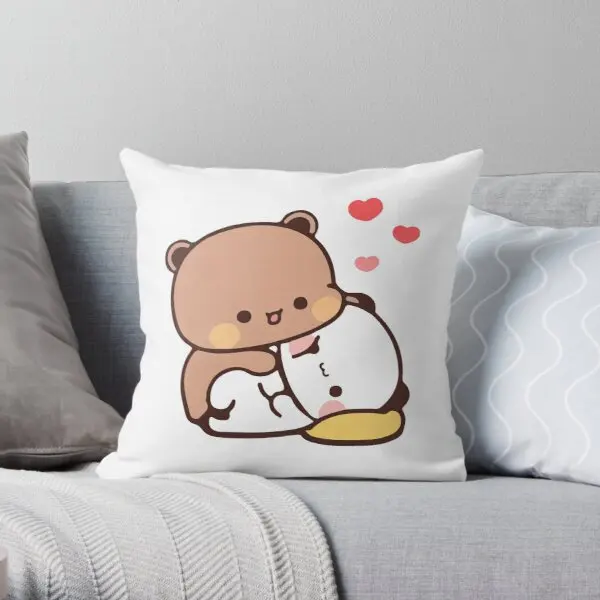 

Panda Bear Hug Bubu Dudu Printing Throw Pillow Cover Car Home Bedroom Office Cushion Soft Waist Hotel Pillows not include