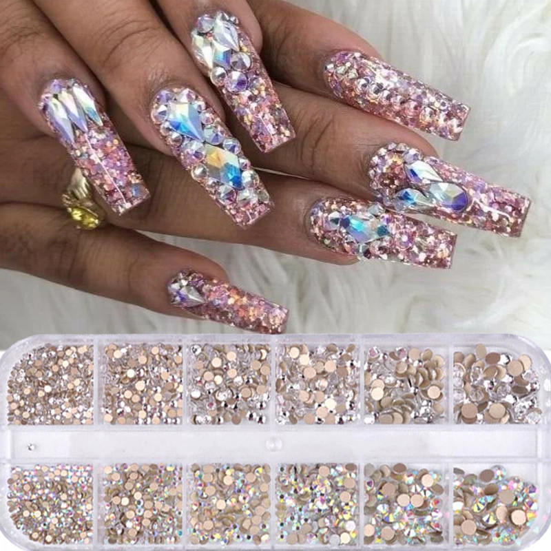 1 Box Glitter Nails Rhinestones Multi Size Flat-Back AB Crystals Stones 3D Charms DIY Tips Nail Art Decorations Shiny Diamonds 
1 Box Glitter Nails Rhinestones Multi Size Flat-Back AB Crystals Stones 3D Charms DIY Tips Nail Art Decorations Shiny Diamonds