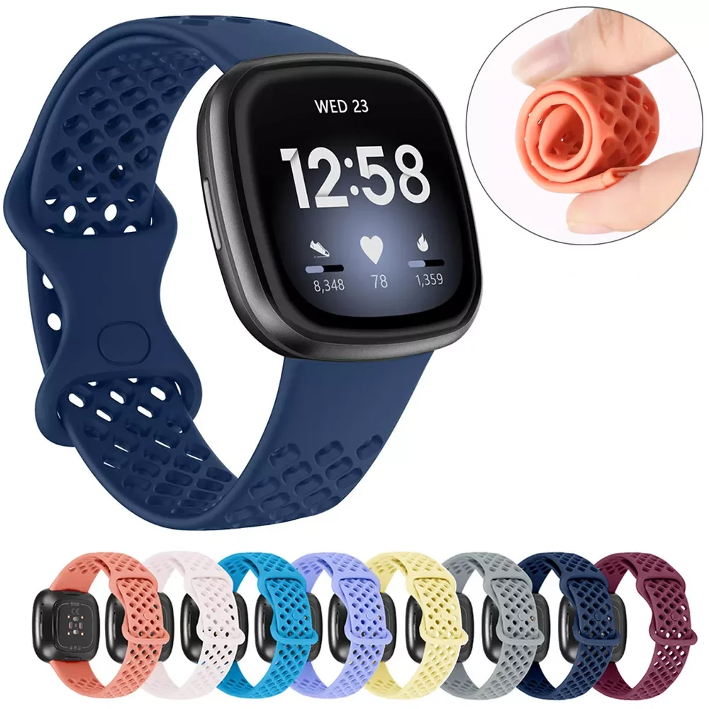 Спортивный ремешок для Fitbit, силиконовый браслет, дышащий ремешок для Fitbit Versa 3 / Fitbit Sense, нескользящий ремешок для часов
Спортивный ремешок для Fitbit, силиконовый браслет, дышащий ремешок для Fitbit Versa 3 / Fitbit Sense, нескользящий ремешок для часов
