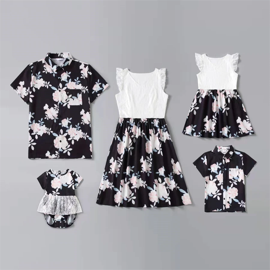 Flower Family Set Mother Daughter Matching Dresses Lace Mom Baby Mommy and Me Clothes Outfits Short Sleeve Father Son Blouses
Flower Family Set Mother Daughter Matching Dresses Lace Mom Baby Mommy and Me Clothes Outfits Short Sleeve Father Son Blouses