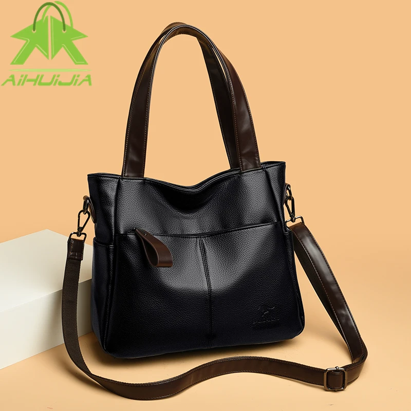 Luxury Solid Color Messenger Bag for Women High Capacity Shoulder Bags 2022 New High Quality Soft Pu Leather Female Handbag Tote
Luxury Solid Color Messenger Bag for Women High Capacity Shoulder Bags 2022 New High Quality Soft Pu Leather Female Handbag Tote