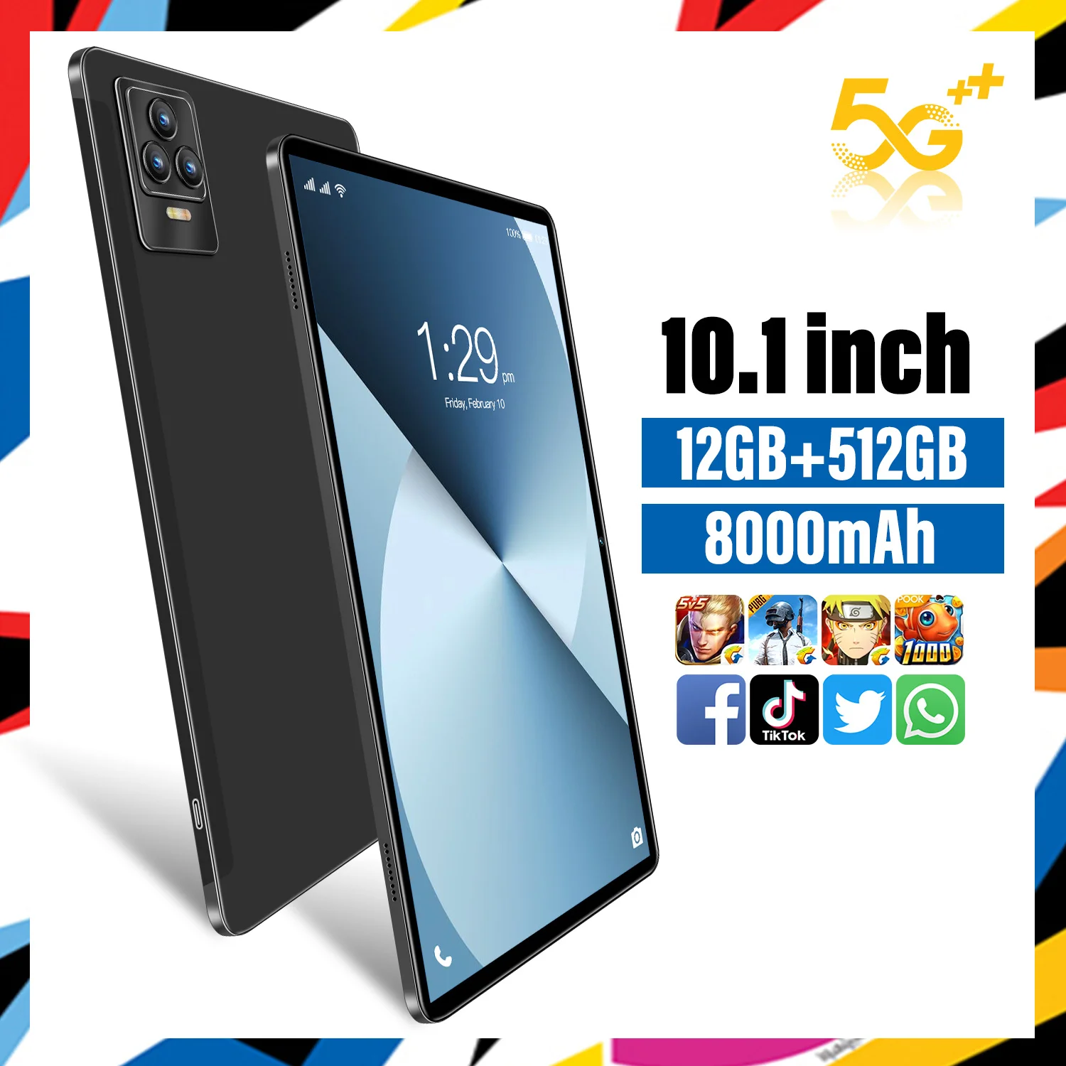 New Tablet WiFi Tablet PC Globel Version 12G+512GB 10.1 Inch Android 13 SD Card Dual SIM 5G Call Phone GPS Tablet for Gifts
New Tablet WiFi Tablet PC Globel Version 12G+512GB 10.1 Inch Android 13 SD Card Dual SIM 5G Call Phone GPS Tablet for Gifts