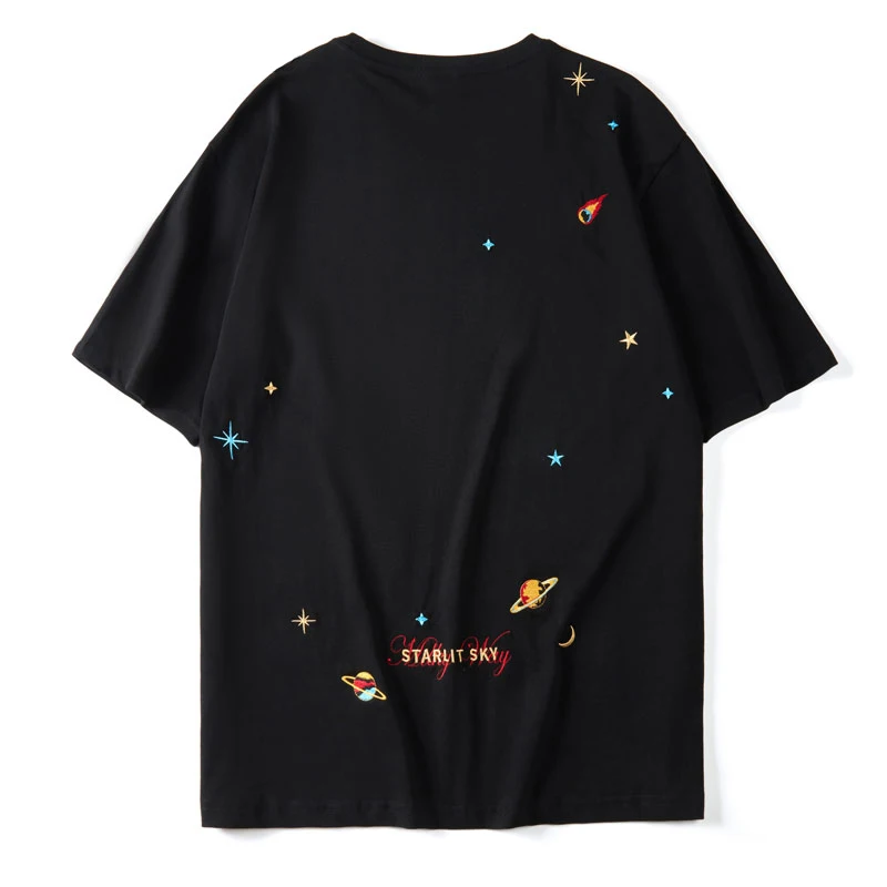 Embroidery Planets Stars Tees Shirts Streetwear Harajuku Casual Short Sleeve Tshirts Mens Hip Hop Fashion Summer Tops
Embroidery Planets Stars Tees Shirts Streetwear Harajuku Casual Short Sleeve Tshirts Mens Hip Hop Fashion Summer Tops