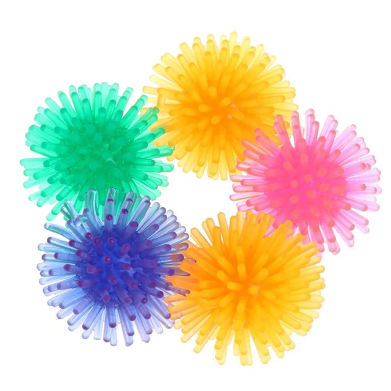 

5 Pcs/Lot Cat Toys Colorful Ball Soft TPR Thorn Pet Kitten Chew Supplies Playing (Random Color)