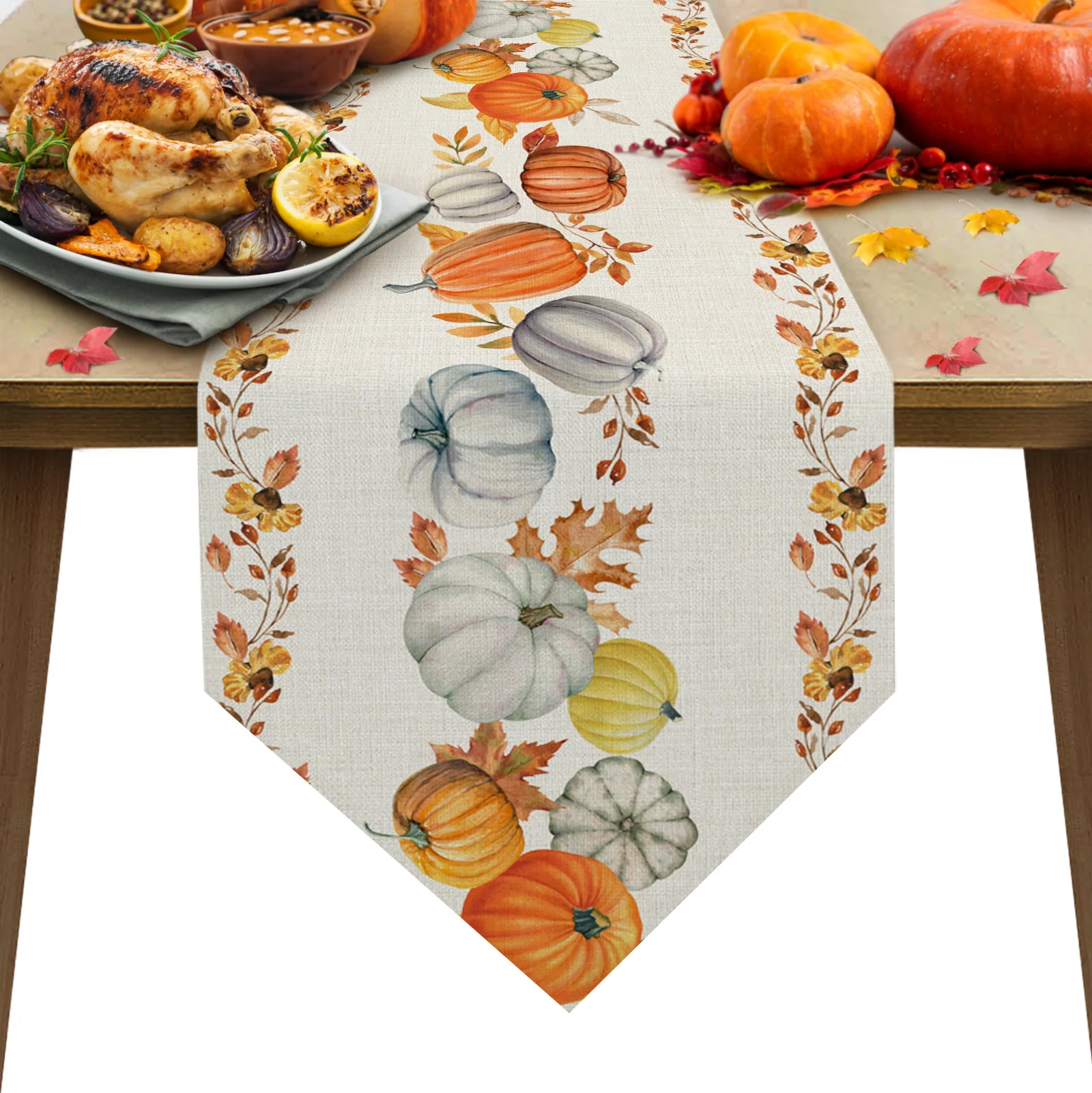 Autumn Pumpkin Maple Leaf Table Runners Wedding Table Decoration Tablecloth Holiday Party Dining Decor Table Cover
Autumn Pumpkin Maple Leaf Table Runners Wedding Table Decoration Tablecloth Holiday Party Dining Decor Table Cover