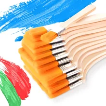 Painting Brushes with Wooden Handles for Acrylic, Oil, Paint, Varnishes Set of 12 Art Paint Brushes Assorted Sized Nylon